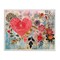 Stupell Industries Playful Heart & Flowers Framed Giclee Wall Art Design by LSR Design Studio